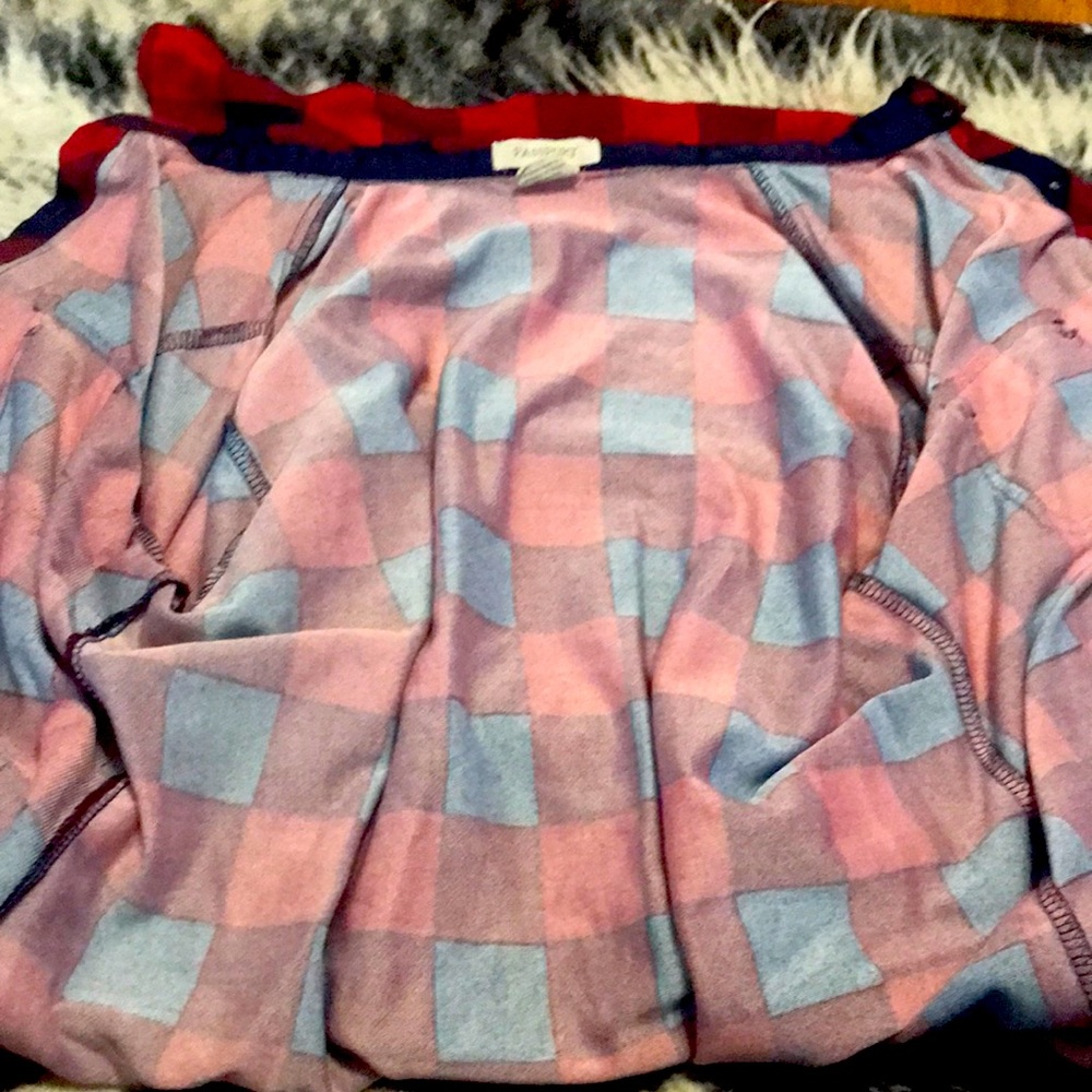 Long sleeve button down checkered printed shirt